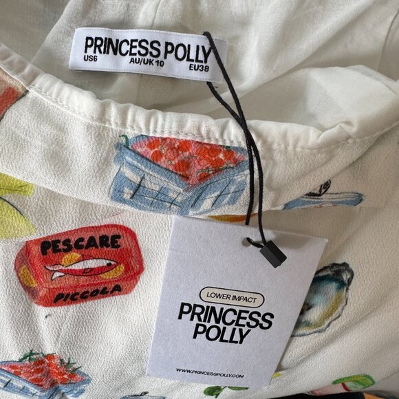 *NWT* Princess Polly Caraliia Mini Skirt White/Coastal - Picture 5 of 5